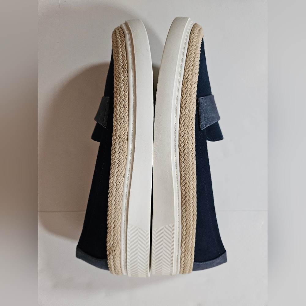 Abella sz 6.5 faux suede navy/blue white outsole rope detail comfort espadrilles - Picture 4 of 7